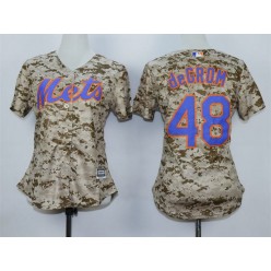 MLB New York Mets 48 Jacob deGrom 2015 Camo Women Jersey