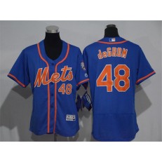 MLB New York Mets 48 Jacob deGrom Blue With Orange 2016 Flexbase Stitched Baseball Women Jersey