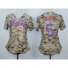 MLB New York Mets 5 David Wright 2015 Camo Women Jersey
