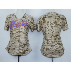 MLB New York Mets Blank 2015 Camo Women Jersey