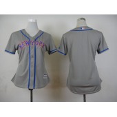 MLB New York Mets Blank Away Gray 2015 Cool Base Women Jersey