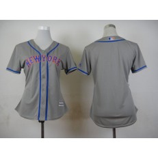 MLB New York Mets Blank Away Gray 2015 Cool Base Women Jersey