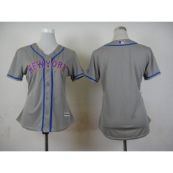 MLB New York Mets Blank Away Gray 2015 Cool Base Women Jersey