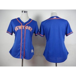 MLB New York Mets Blank Blue With Gray Women Jersey
