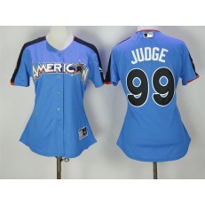 MLB New York Yankees 99 Aaron Judge Blue 2017 All-Star American League Stitched Women Jersey
