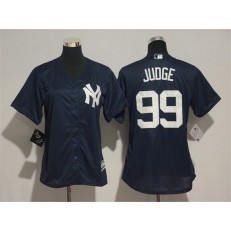 MLB New York Yankees 99 Aaron Judge Navy Cool Base Women Jersey