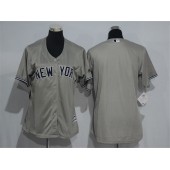 MLB New York Yankees Blank Grey Road Stitched Women Jersey