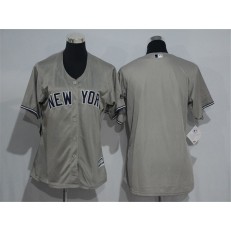 MLB New York Yankees Blank Grey Road Stitched Women Jersey