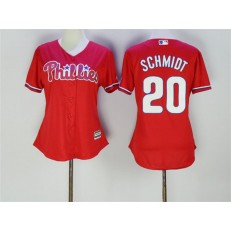 MLB Philadelphia Phillies 20 Mike Schmidt Red Cool Base Women Jersey