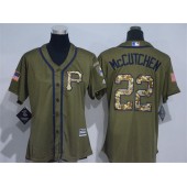 MLB Pittsburgh Pirates 22 Andrew McCutchen Green Salute to Service Majestic Baseball Women Jersey