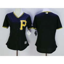 MLB Pittsburgh Pirates Blank Black Alternate Stitched Women Jersey