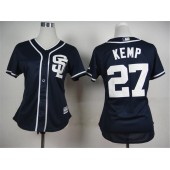 MLB San Diego Padres 27 Matt Kemp 2015 Navy Blue Women Jersey