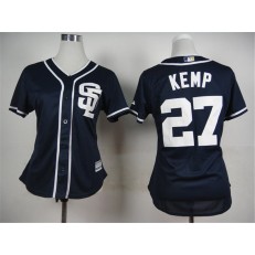 MLB San Diego Padres 27 Matt Kemp 2015 Navy Blue Women Jersey