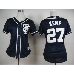 MLB San Diego Padres 27 Matt Kemp 2015 Navy Blue Women Jersey