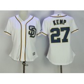 MLB San Diego Padres 27 Matt Kemp White 2016 Home Cool Base Baseball Women Jersey