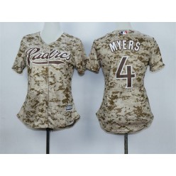 MLB San Diego Padres 4 Wil Myers Alternate Camo 2015 Cool Base Women Jersey