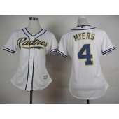 MLB San Diego Padres 4 Wil Myers Home White 2015 Cool Base Women Jersey