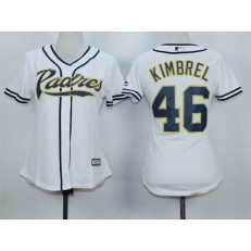 MLB San Diego Padres 46 Craig Kimbrel Home White 2015 Cool Base Women Jersey