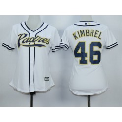 MLB San Diego Padres 46 Craig Kimbrel Home White 2015 Cool Base Women Jersey