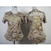MLB San Diego Padres 7 Chase Headley Camo 2014 Women Jersey