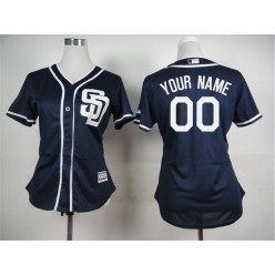 MLB San Diego Padres Dark Blue Cutomized 2015 Cool Base Women Jersey
