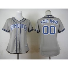 MLB San Diego Padres Grey Cutomized 2015 Cool Base Women Jersey