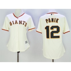 MLB San Francisco Giants 12 Joe Panik Cream Home Cool Base Women Jersey