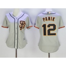 MLB San Francisco Giants 12 Joe Panik Gray SF Cool Base Baseball Women Jersey