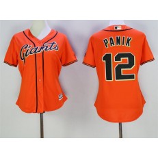 MLB San Francisco Giants 12 Joe Panik Orange New Cool Base Women Jersey
