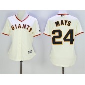 MLB San Francisco Giants 24 Willie Mays Cream Home Cool Base Women Jersey