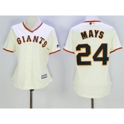 MLB San Francisco Giants 24 Willie Mays Cream Home Cool Base Women Jersey