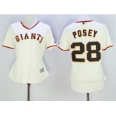 MLB San Francisco Giants 28 Buster Posey Cream Home Cool Base Women Jersey