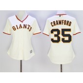 MLB San Francisco Giants 35 Brandon Crawford Cream Home Cool Base Women Jersey
