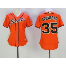 MLB San Francisco Giants 35 Brandon Crawford Orange New Cool Base Women Jersey
