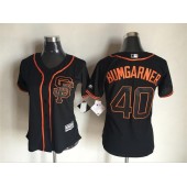 MLB San Francisco Giants 40 Madison Bumgarner Black SF 2015 Cool Base Baseball Women Jersey