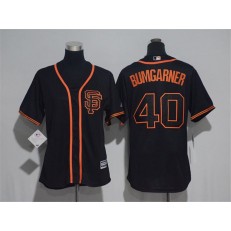 MLB San Francisco Giants 40 Madison Bumgarner Black SF New Cool Base Baseball Women Jersey
