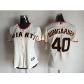 MLB San Francisco Giants 40 Madison Bumgarner Cream Home Cool Base Baseball Women Jersey