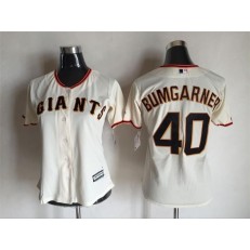 MLB San Francisco Giants 40 Madison Bumgarner Cream Home Cool Base Baseball Women Jersey