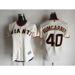 MLB San Francisco Giants 40 Madison Bumgarner Cream Home Cool Base Baseball Women Jersey