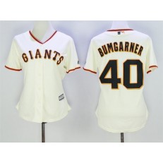 MLB San Francisco Giants 40 Madison Bumgarner Cream Home Cool Base Women Jersey