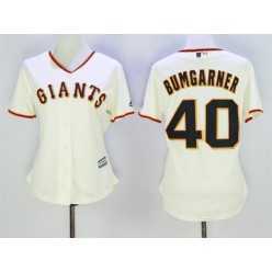 MLB San Francisco Giants 40 Madison Bumgarner Cream Home Cool Base Women Jersey