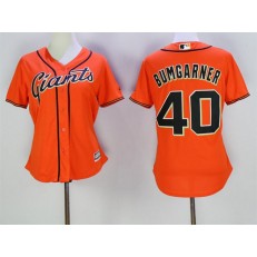 MLB San Francisco Giants 40 Madison Bumgarner Orange New Cool Base Women Jersey