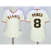 MLB San Francisco Giants 8 Hunter Pence Cream Home Cool Base Women Jersey