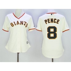 MLB San Francisco Giants 8 Hunter Pence Cream Home Cool Base Women Jersey
