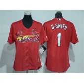 MLB St.Louis Cardinals 1 Ozzie Smith Red Cool Base Baseball Women Jersey