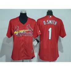 MLB St.Louis Cardinals 1 Ozzie Smith Red Cool Base Baseball Women Jersey