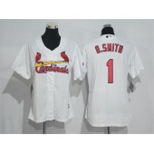 MLB St.Louis Cardinals 1 Ozzie Smith White Home Stitched Women Jersey
