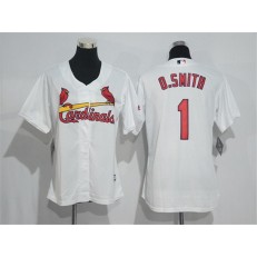 MLB St.Louis Cardinals 1 Ozzie Smith White Home Stitched Women Jersey