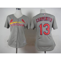 MLB St.Louis Cardinals 13 Matt Carpenter 2015 Grey Women Jersey