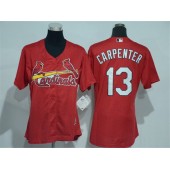 MLB St.Louis Cardinals 13 Matt Carpenter Red Cool Base Baseball Women Jersey